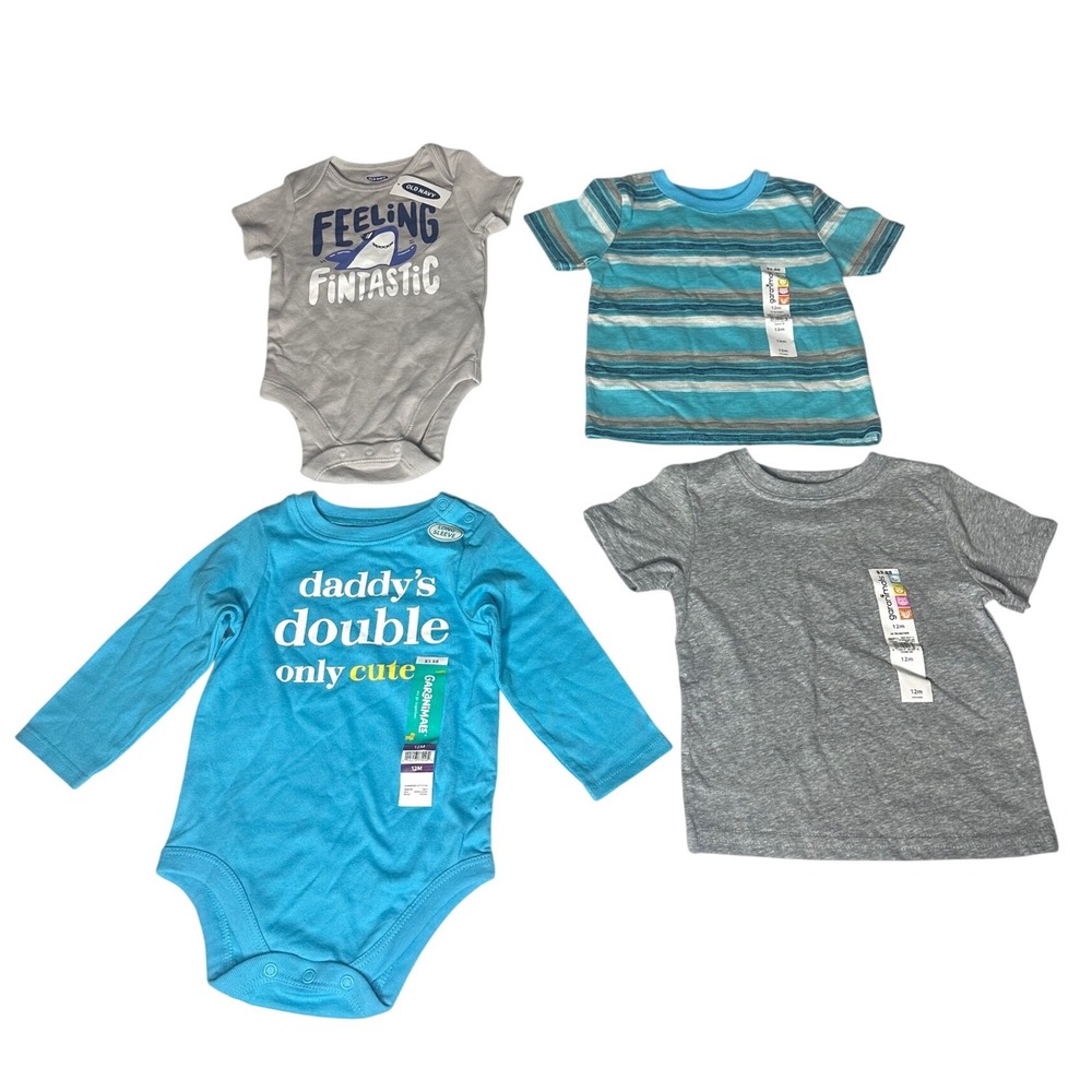 4 Pieces 12 Month Baby Boy Clothes Garanimals And Old Navy‎ Shirts And Bodysuits